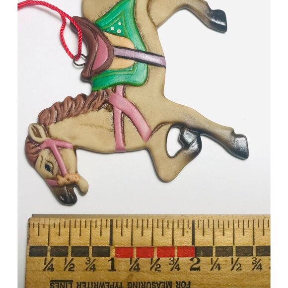 1986 Schmid Shackman Carousel Horse Ornament Vintage Original Label - Picture 5 of 5